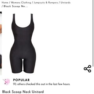 Black scoop neck unitard